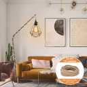 Helunsi 32.8ft Twisted Electric Rope Light, 18/2 Hemp Rope Covered Lamp Twisted Wire, 18-Gauge Vintage Light Pendant Cord, Antique Industrial Electrical Wire Rope