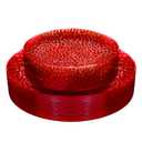 Rubtlamp 23 Pcs Red Plastic Plates, Heavy Duty Clear Red Disposable Plates, Fancy Hammered Plastic plates Include  Dessert Platos, Dinner Platos for Party Mother's Day