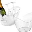 Ice Buckets for Parties,2 PCS Clear 6 Liter Plastic Tub for Drinks and Parties,Clear Ice Bucket for Champagne Beer Sparkling Cocktails Extra Large Model
