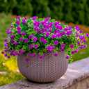 Artificial Flowers for Outdoors UV Resistant - 12 PCS Bundles Faux Fake Outdoor Plants Plastic Flowers Bushes Shrubs No Fade Artificial Greenery Home Porch Stems Outside Window Box Decor(Magenta)