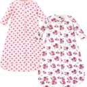 Hudson Baby Unisex Baby Cotton Long-Sleeve Wearable Sleeping Bag, Sack, Blanket, Rose, 0-3 Months