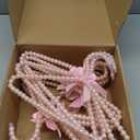 Threan Pearl Beaded Clothes Hanger Mini Pearl Beads Small Metal Clothes Hangers with Ribbon Standard for Kids Baby Children Pet Dog(Pink,12 Pcs)