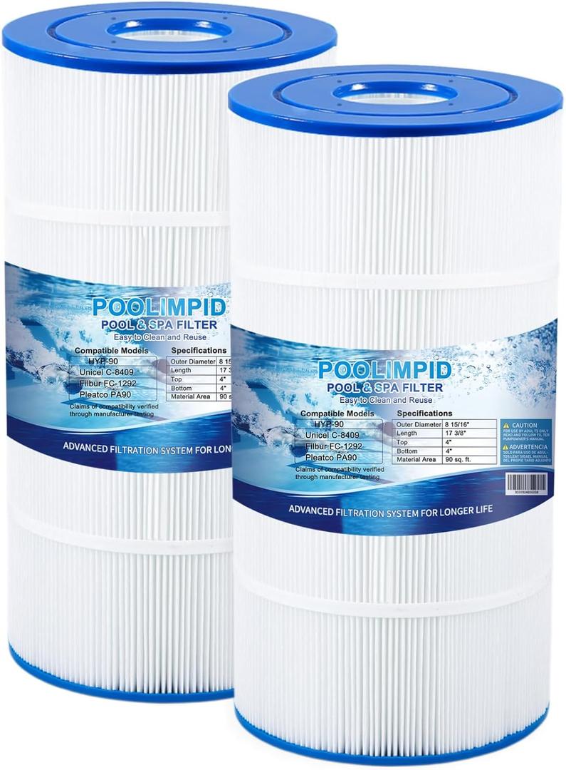 Pool Filter Compatible with Hayward CX900RE, C900, Pleatco PA90, Unicel C-8409, Filbur FC-1292-2 Pack