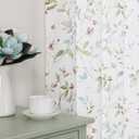 Chyhomenyc Roman Linen Blend Curtains 63 Inch Length 2 Panels Set, Light Filtering Floral Curtains Printed Drapes for Living Room Rod Pocket Textured Window Treatment, 38Wx63L Inch, 2 PCS (Multi Color)