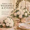 MACTING 60PCS Artificial Rose Flowers Real Touch Fake Flowers with Stem Foam Roses for DIY Weedding Bouquet Table Centerpieces Party Baby Shower Home Mothers Day Decorations,Cream