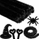 Hotop 30 Pcs Extra Thick Pipe Cleaners 30mm Chenille Stems Jumbo Pipe Cleaners Supplies for Beginners DIY Supplies Decorations(Black,24 Inches)