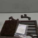 MyGift Boot Brush Scraper Outdoor, Heavy Duty Cast Iron Shoe Scraper Mat, Boot Dirt Cleaner Brush, Vintage Rustic Black Angled, Dark Brown