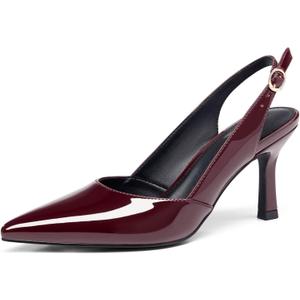Rilista Women's Slingback Kitten Heels Closed Pointed Toe Backless Wedding Party Dress Pumps Shoes