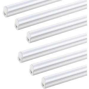 T5 LED Shop Light 4FT 2800LM 6500K 20W Garage Cabinet Lighting 6 Pack | T5 PRO Integrated Fixture Energy Efficient Linkable Ceiling Under Cabinet Light for Bedroom Workshop, Basement FCC Certified