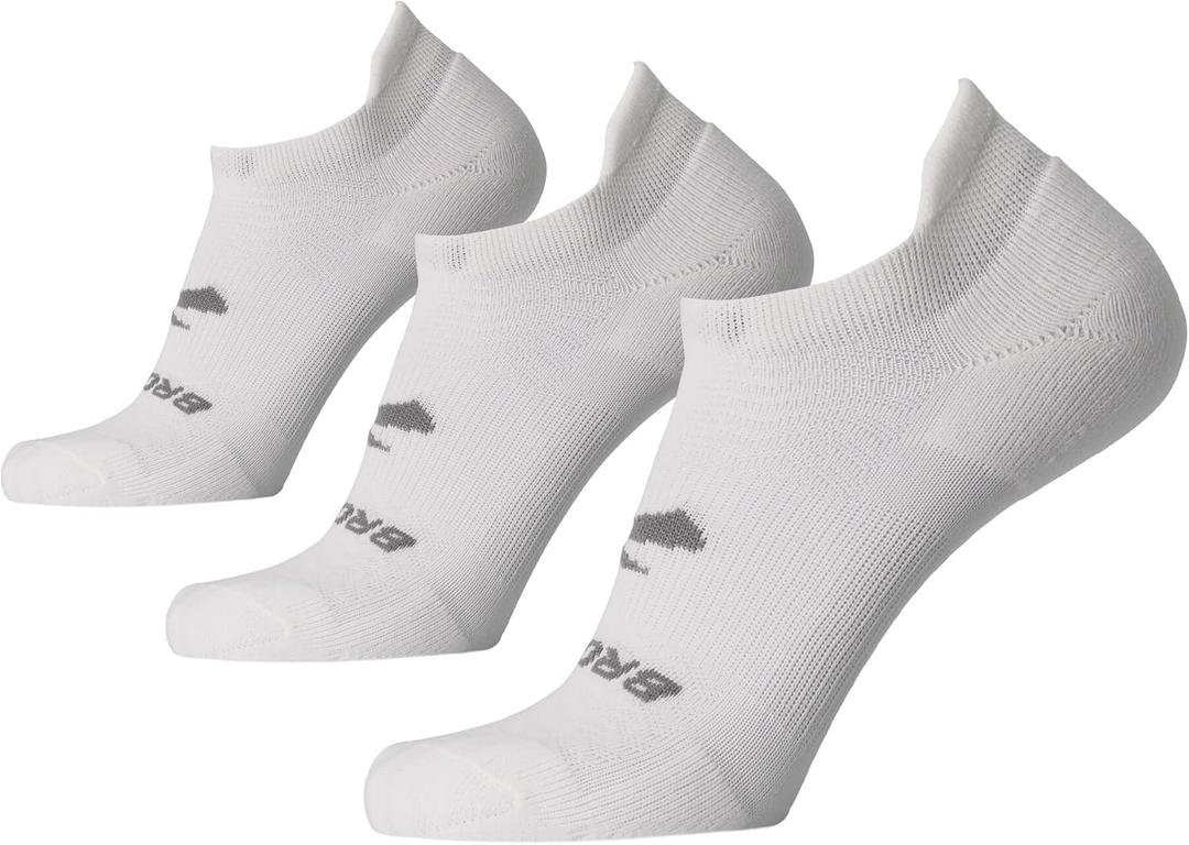 Brooks Run-In No Show Socks I Men & Women Performance Athletic Running Socks I Comfort Fit (3-Pack Set) - White - Medium