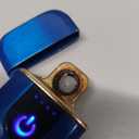 Electronic Lighter Smart USB Rechargeable, Mini Portable Design with Touch Dual-Sided Ignition - Windproof and flameless, Featuring Plasma Technology, Battery Indicator, and Lightweight Build (Blue)