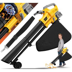 Leaf Blower Vacuum Mulcher Compatible for Dewalt 20V Battery(NO Battery), 3-in-1 Cordless Electric Leaf Vacuum Blower Mulcher with 40L Collection Bag Turbo Mode for Quick Patio Driveway Cleanup