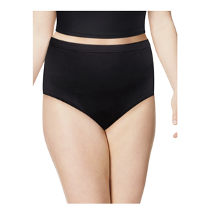 Hanes Womens Just My Size Highwaist Cotton Underwear, Highrise Brief, 6pack, Solid/Print Mix, 9 US