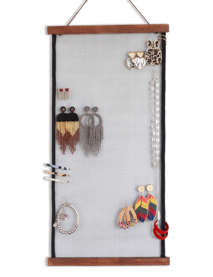 Heesch Earring Organizer Wall Monut Earring Holder Display Hanging Jewelry Organizer for Studs Dangle Earrings and Necklaces Holder Rack for Women Girl Gift