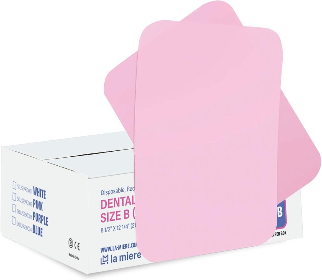LA MIERE 1000P Disposable Tray Liners, Dental Tray Covers for Size B, Medical Tray Paper, Single Use Paper Sheets, Pink