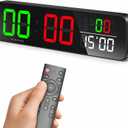 15.2" Digital Scoreboard Clock with Countdown Timer, Variable LED Color, Tabletop Electronic Scoreboard with Remote, Score Keeper for Games/Corn Hole/Volleyball/Table Tennis Sports