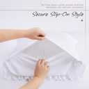 2 x Vonty Ruffled Pillow Cases Queen Pillowcases(20x30), Decorative Ruffle Pillowcases - White Pillow Cases Set of 2, Scalloped Euro Sham Farmhouse Pillow Shams with Envelope Closure
