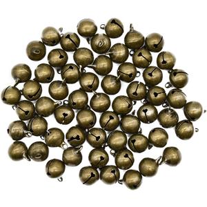 50Pcs 14mm Small Bronze Jingle Bell 5/9inches Mini Vintage Craft Bell Antique Brass Tinkle Bell for DIY Jewelry Pet Collar Dog Cat Toy Christmas Wedding Door Decoration
