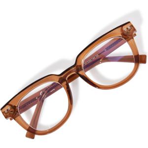 OPTOFENDY Oversized Blue Light Blocking Glasses for Women, Anti Eyestrain & UV Protection Square Computer Eyeglasses (Coffee)