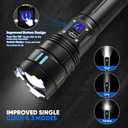 Rechargeable Flashlights High Lumens 100000 Long Distance, Single Click 3 Modes, Super Bright LED Flashlight USB C Long Lasting 15H, Powerful Strong Flash Light for Security Hiking Camping, 1 Pack