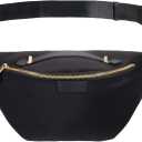 Plus Size Black Fanny Pack, Unisex Cross Body Bag with Adjustable Strap (Fits 42-54 Inch Waist)