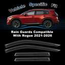 Out-Channel Window Rain Guards for Nissan Rogue 2021-2025 Window Visor Black Rain Shields Deflectors for Rogue Accessories S SV SL 4PCS (for 21-25)