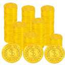 Plastic Gold Coins, 100Pcs Fake Gold Coins Bulk, Play Coin for Kids Board Games Classroom Reward Treasure Hunt Games Lucky Draw Game Adventure Theme Props St. Patricks Day Mardi Gras Party Supplies
