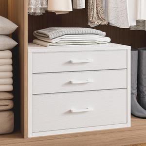 Espelism Closet Drawers with 3 Fabric Drawers 21" W x 20" H x 15.7" D White Closet Organizer Dresser, Stackable Storage Modular Chest Cabinet for Bedroom, Dorm