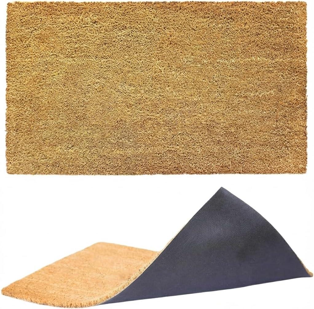 Ecomills Coco Coir Doormat, 36" x 48", 0.5" Thick Natural Coconut Fiber Mat with Vinyl Non-Slip Backing, Heavy Duty Front Door Entrance Mat