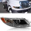 Headlight Assembly Fit for International Durastar 4100/4200/4300 2001-2016 Transtar 8500/8600 2002-2016 Headlamp Right Passenger Side Black Housing