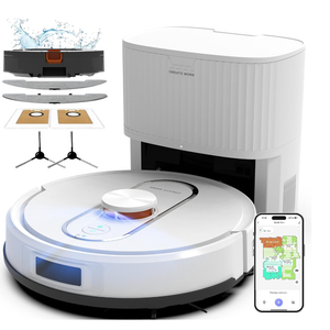 Bagotte Robot Vacuum and Mop Combo, 6000Pa Robotic Vacuum with Mapping, Self-Emptying Station for 90 Days Hands-Free Cleaning, LiDAR Navigation,Wi-Fi/App/Alexa Voice Control, for Carpets Hard Floors