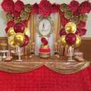 TONIFUL 4 Set Burgundy Red Gold Balloon Centerpieces for Table,Balloon Stand Kit for Graduation Decorations 2026,Christmas,2026 New Year's Eve,Anniversary,Casino,Thanksgiving,Birthday Decorations