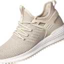 Wide Women's Walking & Running Shoes - Beige, Size 7.5