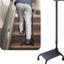 Aliseniors Adjustable Stair Climbing Cane for Seniors, Step Assist Aid for Walking Up & Down Stairs, Stability Walking Sticks and Mobility on Stairs, Stair Lift Walker Cane for Balance and Safety