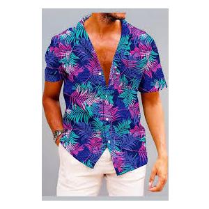 KYKU Funky Hawaiian Shirt for Men Palm Beach Shirts Tropical Vacation Shirts Small Size