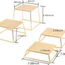 Dessert Table Risers Display Stands Food display Gold Metal Square Retail Pizza,Cupcake,Candy Stands Food Platter Tray,6x6 INCH,Set of 4