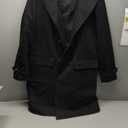 Mens Trench Coat Double Breasted Long Jacket Casual Windbreaker Notched Lapel Belted Overcoat, Size XL, Black