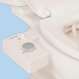TUSHY Classic 3.0 Bidet Toilet Seat Attachment - a Non-Electric Self Cleaning Water Sprayer with Adjustable Water Pressure Nozzle, Angle Control & Easy Home Installation (Biscuit/ Brushed Nickel)