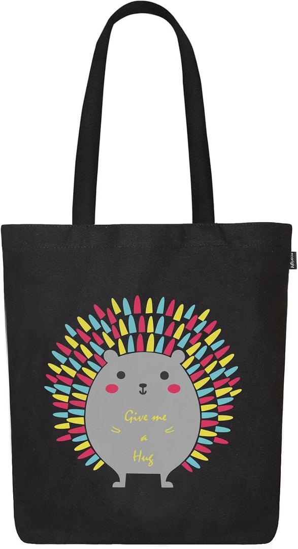 Ecoright Tote Bag for Women with Zipper, Small Tote Bag, Canvas Bag, Reusable Cotton Bag for Beach, Grocery, School & Work