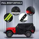 Cab Cover for Jeep Wrangler 2 Door 1987-2025 & Top Off, Migaven Waterproof Jeep Wrangler Rain Covers 2 Door with Driver Door Zipper All Weather Snow Rain UV Protection