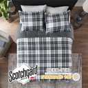 Madison Park Essentials Parkston Plaid Comforter, Matching Sham, 3M Scotchguard Stain Release Cover, Hypoallergenic All Season Bedding-Set, Twin/TwinXL, Black, 2 Piece
