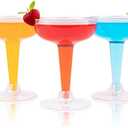 Prestee 24 Clear Plastic Coupe Glasses 4oz - Disposable Plastic Cocktail Cups, Martini Glasses, Margarita Glass, Champagne Glass for Parties, Cinco de Mayo, Taco Party, Weddings Decorations