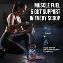 Vega Sport Vegan Protein Powder + Recovery - 30g Plant Based Protein per Serving, Chocolate, 19 Servings, 5g BCAAs, Probiotics, NSF Certified, for Shakes & Smoothies, 1.8lbs (Packaging May Vary)