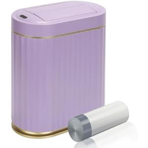 ELPHECO Bathroom Trash Can with Lid Butterfly, Motion Sensor Trash Can Bathroom Decor Automatic Garbage Can Wastebasket Bathroom Accessories, Kitchen, Living Room, Office, Purple Gold