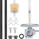 16950-GCF-671 Fuel Petcock Valve Compatible with HONDA XR50R XR70R XR80R XR100R CRF50F CRF70F CRF80F CRF100F CRF150F CRF230F 16950-GEL-701 Petcock with Gas Oil Fuel Filter Tubing Fixed spring