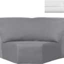 Weysat Corner Sofa Cover Stretch Corner Couch Cover Furniture Protector for Living Room Sectional Recliner Sofa Slipcover Reclining L Shape Couch Additional Seat(Light Gray,Milk Silk)