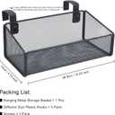 Bedside Caddy Hanging Storage Basket Beside Shelf Metal Organizer for Collage Dorm Bunk Bed,Hospital Bed,Baby Bed - Bedroom Essentials for Magazine,Remote Control,Phone,Drinks (Black)