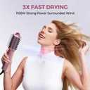 3 in 1 Travel Hair Dryer Brush, Lightweight Blow Dryer Brush in One for Faster Dry & Style, Blowout Hot Air Brush, One Step Straightener Volumizer with Millions Negative Ions for Smooth