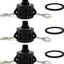 SAFBY 3pcs Gallon IBC Tote Fittings Adapter 275 330 Male Thread 2" Camlock to 3/4 inch Garden Water Hose