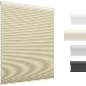 UNISHADES Blackout Cordless Cellular Shades, Honeycomb Blinds for Indoor Windows, for Window Size 19" Wx 36" H White